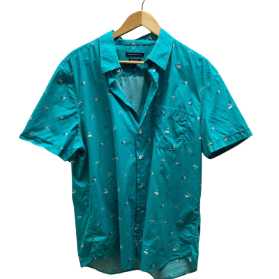 Sportscraft Mens  Size XL Turquoise Pattern Shirt