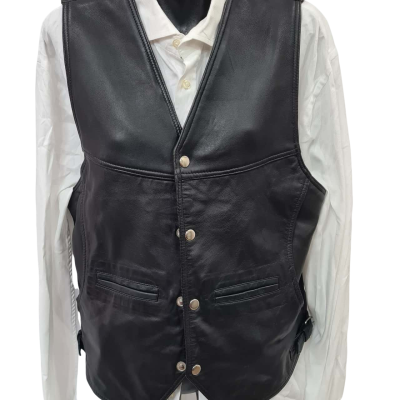  Mens Size XS Vest Black PU Leather