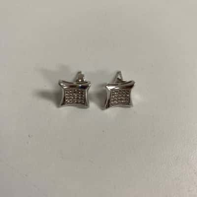Womens 925 Sterling Silver Stud Earrings 