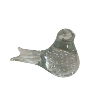 Vintage Hand Blown Art Glass Bird Ornament 