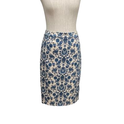 Ted Baker Womens  Size 2 A-Line Skirt Blue / Cream 