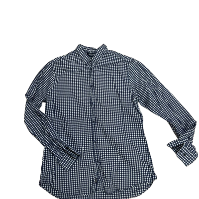 Industrie Mens Long Sleeve Shirt Blue / Checked size L Egyptian Cotton