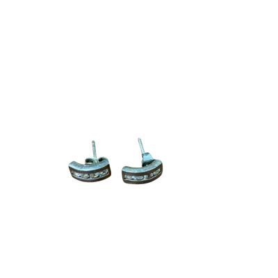 Silver Toned Huggie Earrings 