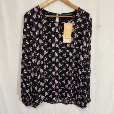 Liz Jordan Size 16 Lurex Chiffon Blouse 