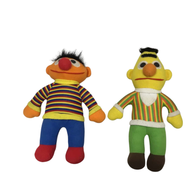 Vintage Sesame Street Bert & Ernie Plush Toys By Hasbro