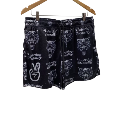  Men's Deuce 'Underdog Mentality' Basketball Shorts Size L Black  BNWT RRP $89.99
