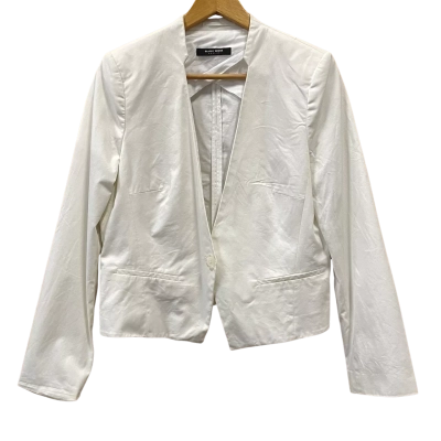 Blacky Dress Berlin White Waistcoat-Style Cropped Jacket Size 16