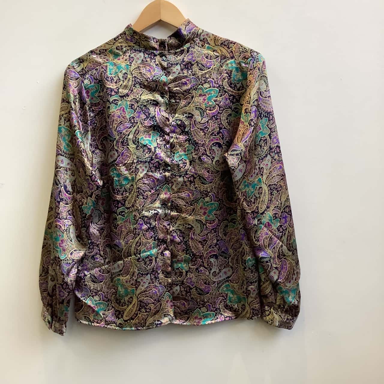 Eva Laurel New York Womens Size US 12 Paisley Twist Neck Multicoloured Top / Blouse (s)