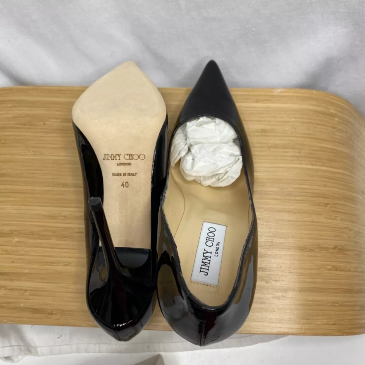 Jimmy Choo black leather shoes Size 40 - New Without Tags | Salvos Stores