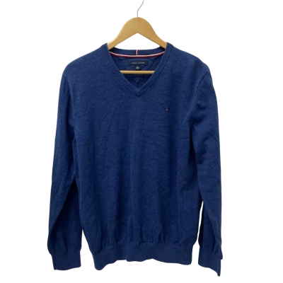 Tommy Hilfiger Mens  Size XL V-Neck Jumper Blue 