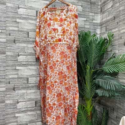 Boho Bird Womens  Size 18 Maxi Dress Orange / Red 