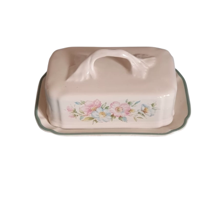 Vintage Edwardian Lady Floral Dish with Lid