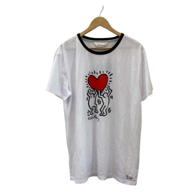 Peter Alexander Mens  Size L Pajama Top White Keith Haring X