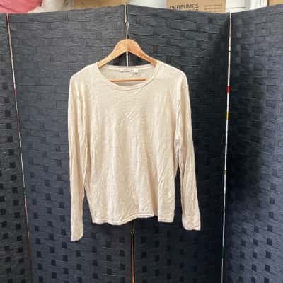 Trenery Womens  Size L Long Sleeve Top Off White 
