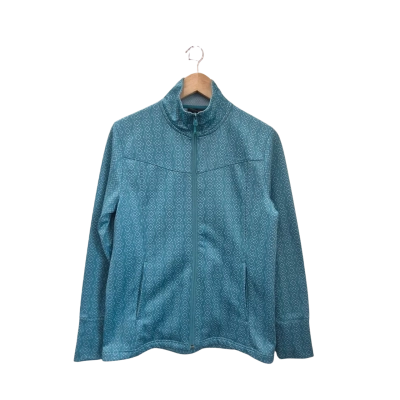Kathmandu Womens Altica Midweight Fleece Jacket Teal Geometric Pattern
