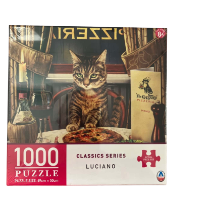 1000 piece puzzle, Luciano, Cat & Pizza puzzle