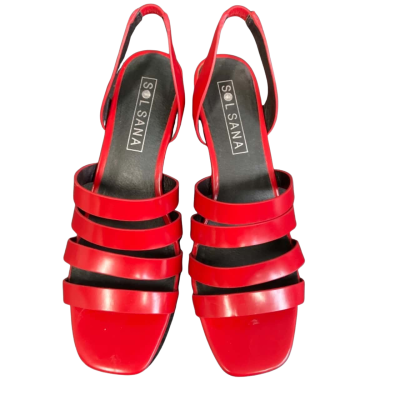 Sol Sana Womens  Leather sandals shoes Size 41 Red 