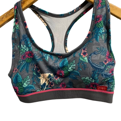  Knobby Womens Size 8 Floral / Grey Sports Bra 