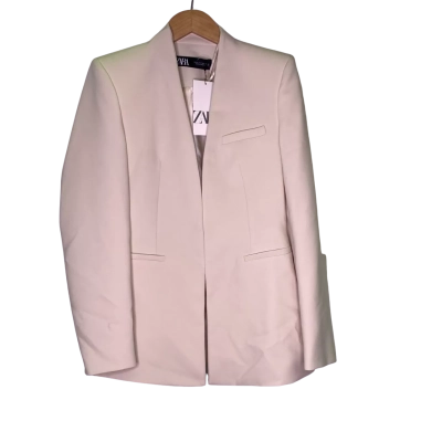 Zara Womens  Size S Suit Jacket Beige 