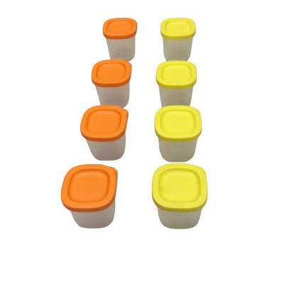 Eight Tupperware Solid Start Mini Cubix Square Containers With Lids