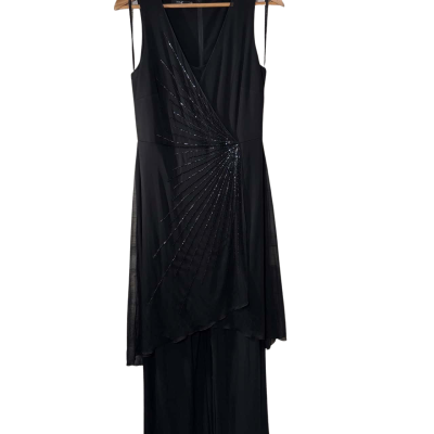 Laura K Womens Size 14 Black sleeveless Jumpsuit