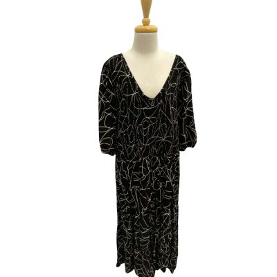 Autograph Black Shirred Dress.  Size 26