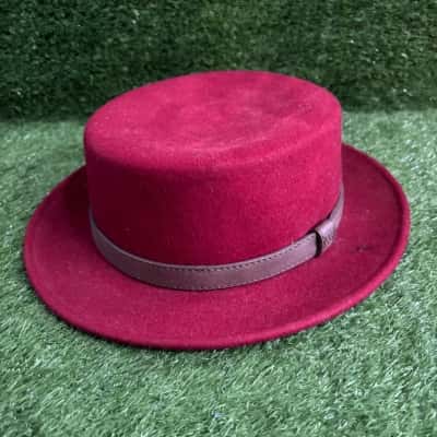 Brixton Deep Red Pork Pie Hat Size S (7 / 56cm)