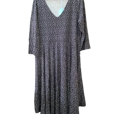 Blue Illusion Size 2L Casual Dress Black  / White Spot BNWT