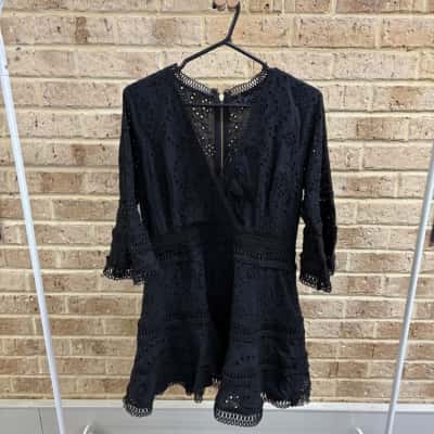 Pilgrim Womens Maris mini black dress  Size 14 