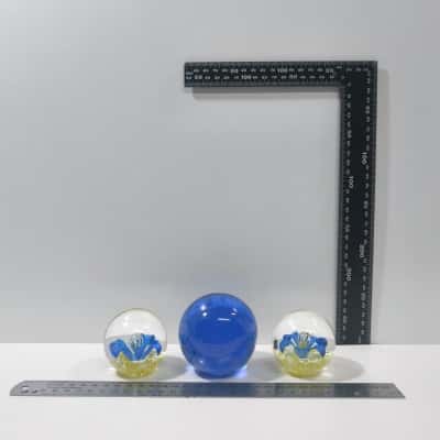 3x Blown Glass Paper Weights Art 