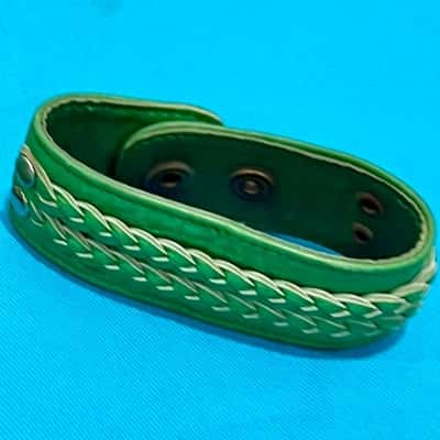 “ I SEE GREEN” Matching Green Necklace & Bracelet  & Green Plaited Cuff 