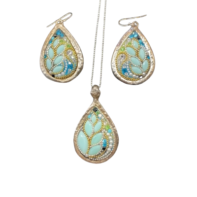 Womens Earrings / Pendant Blue / Silver / Turquoise 
