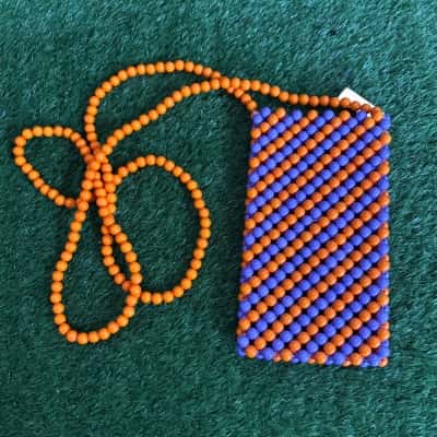 Gorman Beaded Orange & Purple Phone Bag 