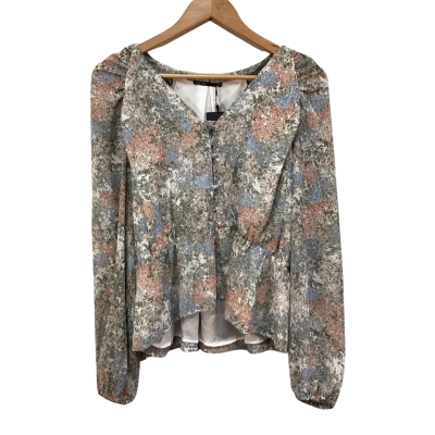 BNWT Tokito Womens Size 12/M Floral Print Long Sleeve Shirt 