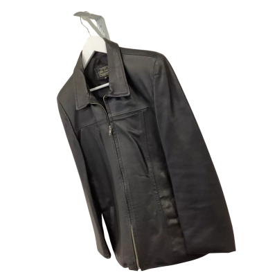 Vintage Aussie Made Black Genuine Leather Straight Jacket Size 16