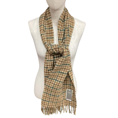 NEW M & S PURE MERINO LAMBSWOOL Scarf  Unisex Checked 