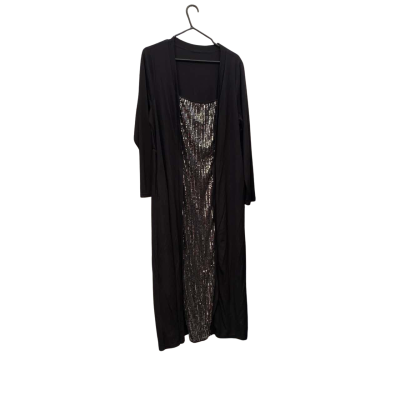  Womens Bloomchic Size 22 / 24 Midi Dress Black  / Silver 