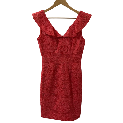 Review Womens  Size 8 Floral Dress Coral 