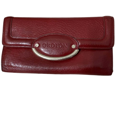 Oroton Womens Lirio slim clutch 19x10x3cm Purse Maroon 