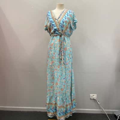 SAO by Dee Womens  Size 16 Maxi Dress Blue / Patterned 