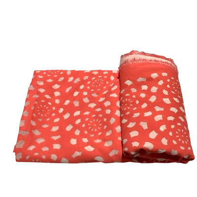 Orange Cut Out Fabric With Beige (Skin Tone Backing ) 147cm x 2 m      Fab2