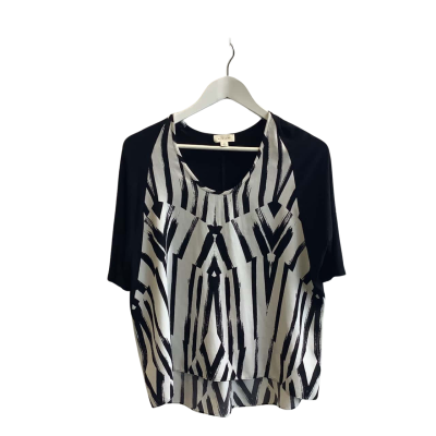 Witchery Womens Size XS Short Sleeve Top Black White Stipes