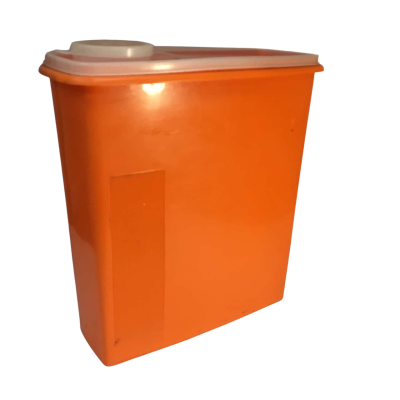 Vintage Orange Rectangle Container Approx 28 x 7.5cm