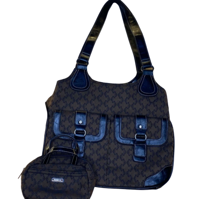  Womens Handbag Black  / Brown / Silver 