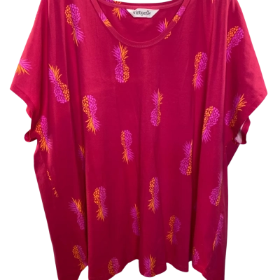 Virtuelle Womens  Size 26 Short Sleeve Top Pink  / Yellow 