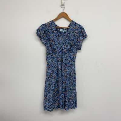 Mombasa Rose Blue Floral Short Sleeve Maggie Dress Size XL 
