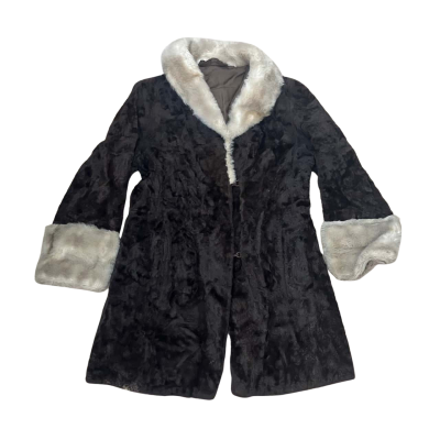 Vintage Brown Faux Fur Afghan Coat Size 12