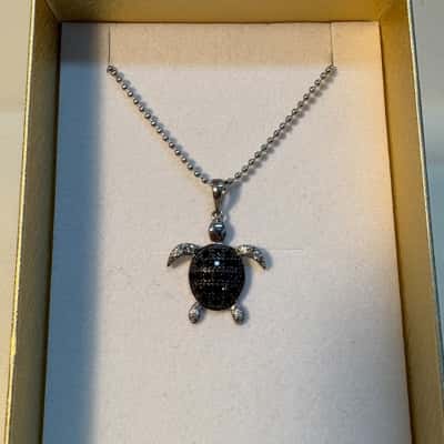 Sterling Silver Turtle Necklace 