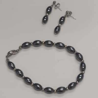 Hematite Bracelet and Earring Set