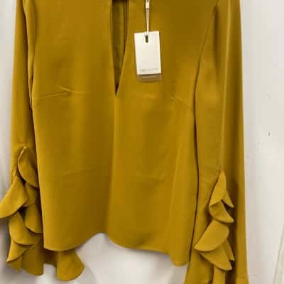 C/MEO Collective Womens  Size M Blouse Mustard 